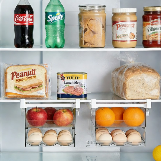 Cavelora®Hanging Pull-out Refrigerator Storage Box – Drawer Organizer for Freshness & Egg Storage