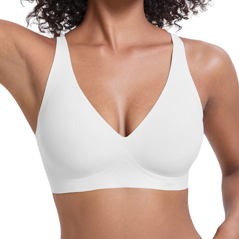 💕Sfrcord® Wireless Womens Comfortable Wireless Bras Push Up Bralettes Seamless Tshirts Bras Deep V Everyday Bras