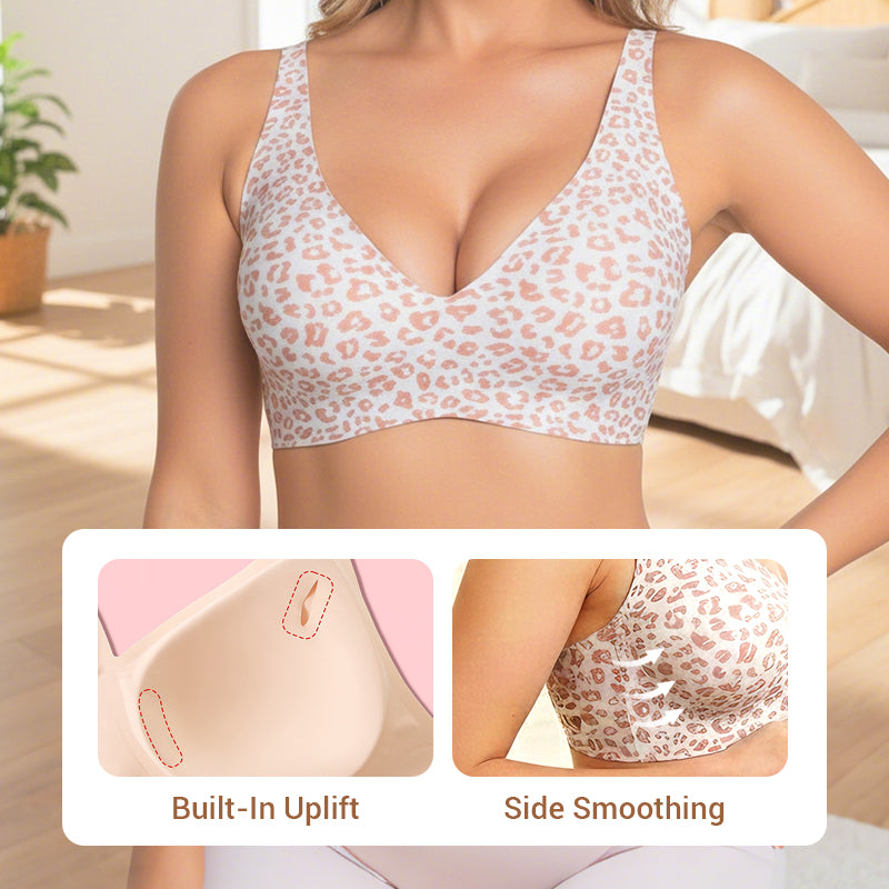 💕Sfrcord® Wireless Womens Comfortable Wireless Bras Push Up Bralettes Seamless Tshirts Bras Deep V Everyday Bras