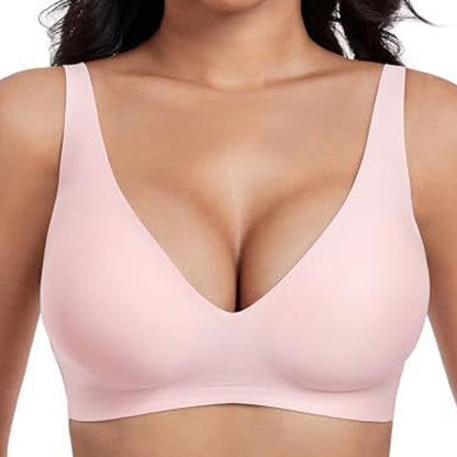 💕Sfrcord® Wireless Womens Comfortable Wireless Bras Push Up Bralettes Seamless Tshirts Bras Deep V Everyday Bras