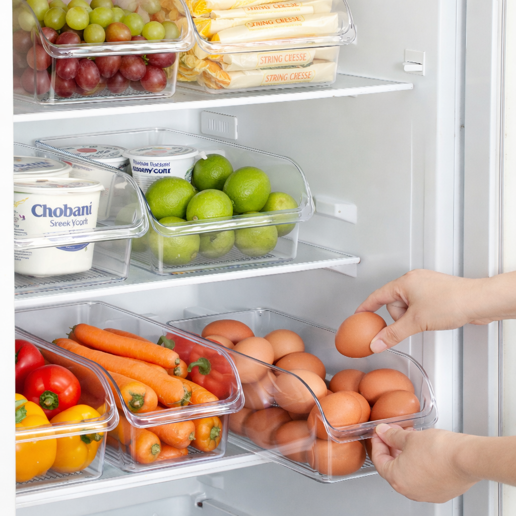 Cavelora®Refrigerator Storage Organizer Box – Adjustable Drawer for Food, Eggs, & Kitchen Essentials