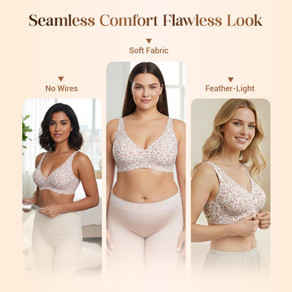 💕Sfrcord® Wireless Womens Comfortable Wireless Bras Push Up Bralettes Seamless Tshirts Bras Deep V Everyday Bras