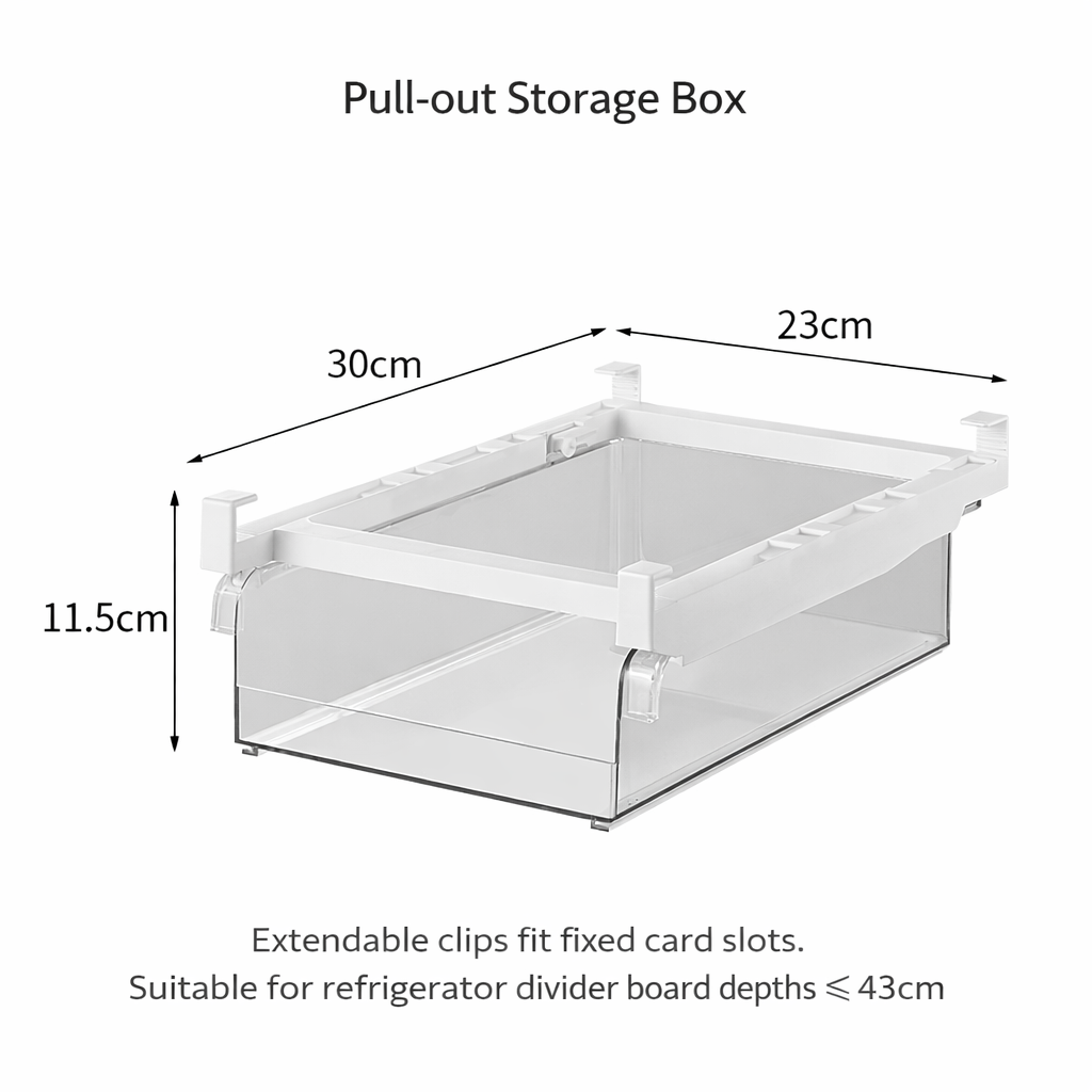 Cavelora®Hanging Pull-out Refrigerator Storage Box – Drawer Organizer for Freshness & Egg Storage