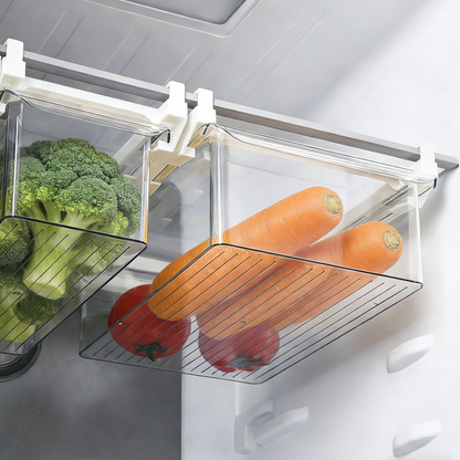 Cavelora®Hanging Pull-out Refrigerator Storage Box – Drawer Organizer for Freshness & Egg Storage