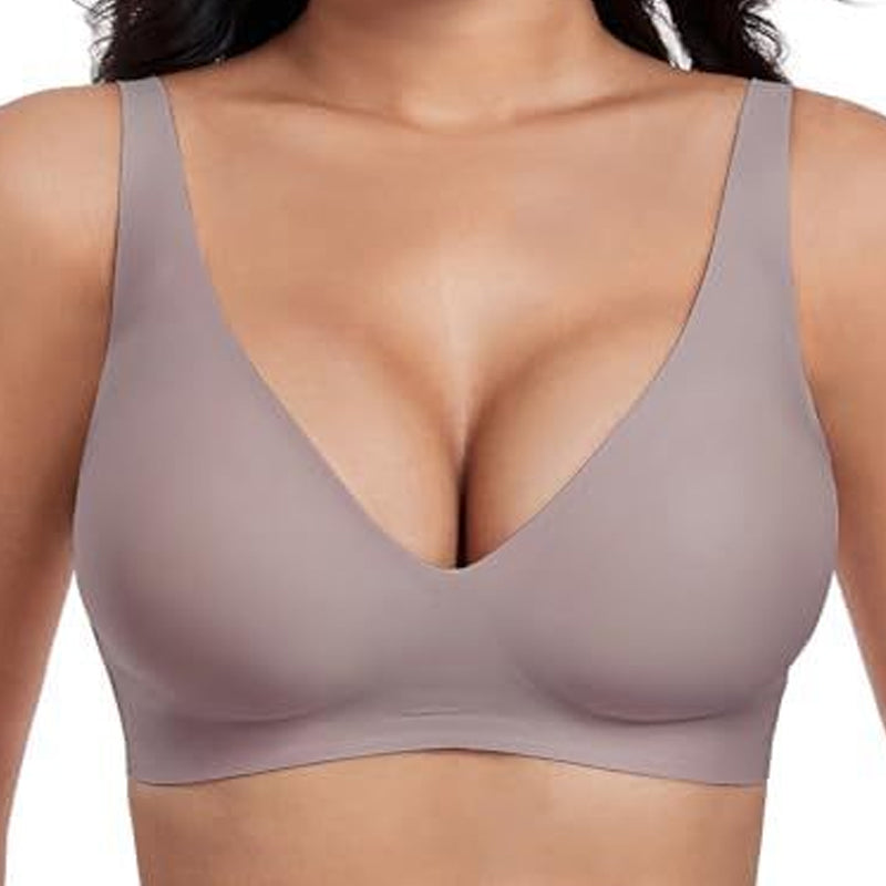 💕Sfrcord® Wireless Womens Comfortable Wireless Bras Push Up Bralettes Seamless Tshirts Bras Deep V Everyday Bras