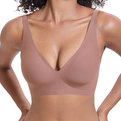 💕Sfrcord® Wireless Womens Comfortable Wireless Bras Push Up Bralettes Seamless Tshirts Bras Deep V Everyday Bras